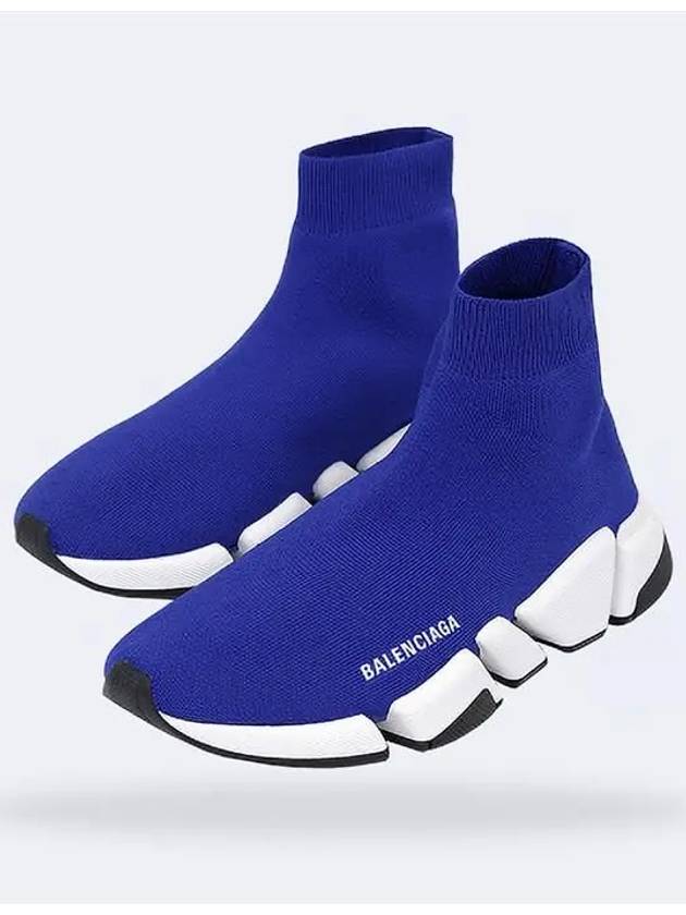 Luxury Balenciaga Speed 2.0 High Top Sneakers Blue