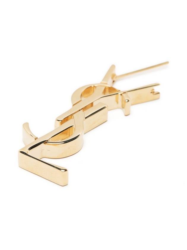 Luxury Saint Laurent YSL Cassandre Single Metal Earrings Gold