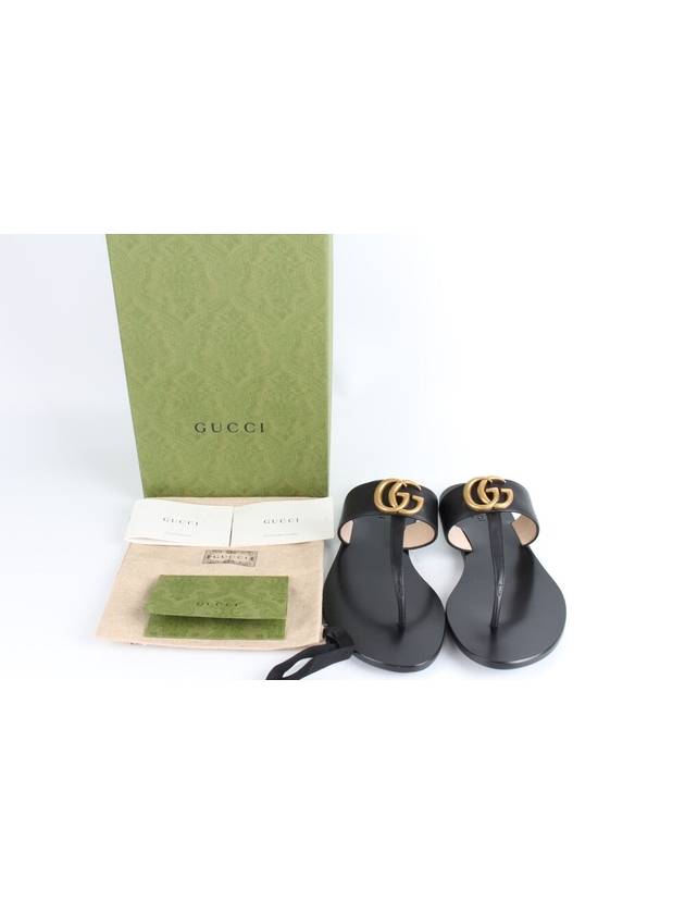Luxury Gucci Trending 2025 Marmont logo leather flip flop sandals 36 230