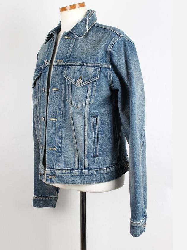 Luxury Balenciaga wave logo denim jacket 50