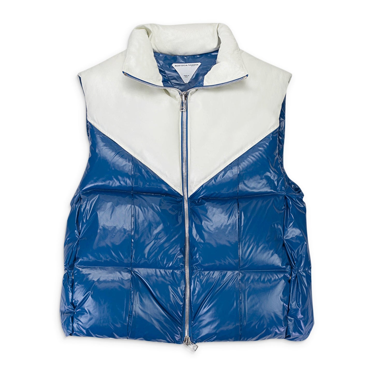 Luxury Bottega Veneta Puffer Vest - White/Blue