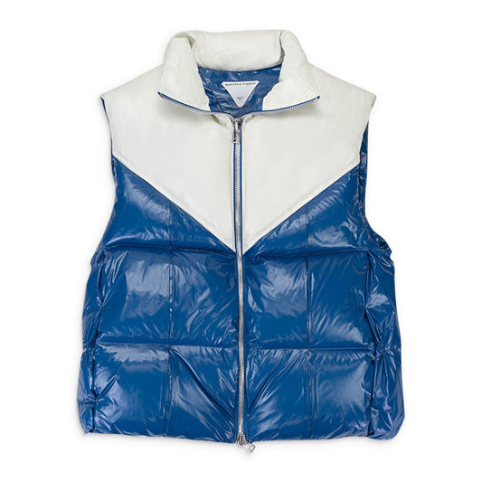 Luxury Bottega Veneta Puffer Vest - White/Blue