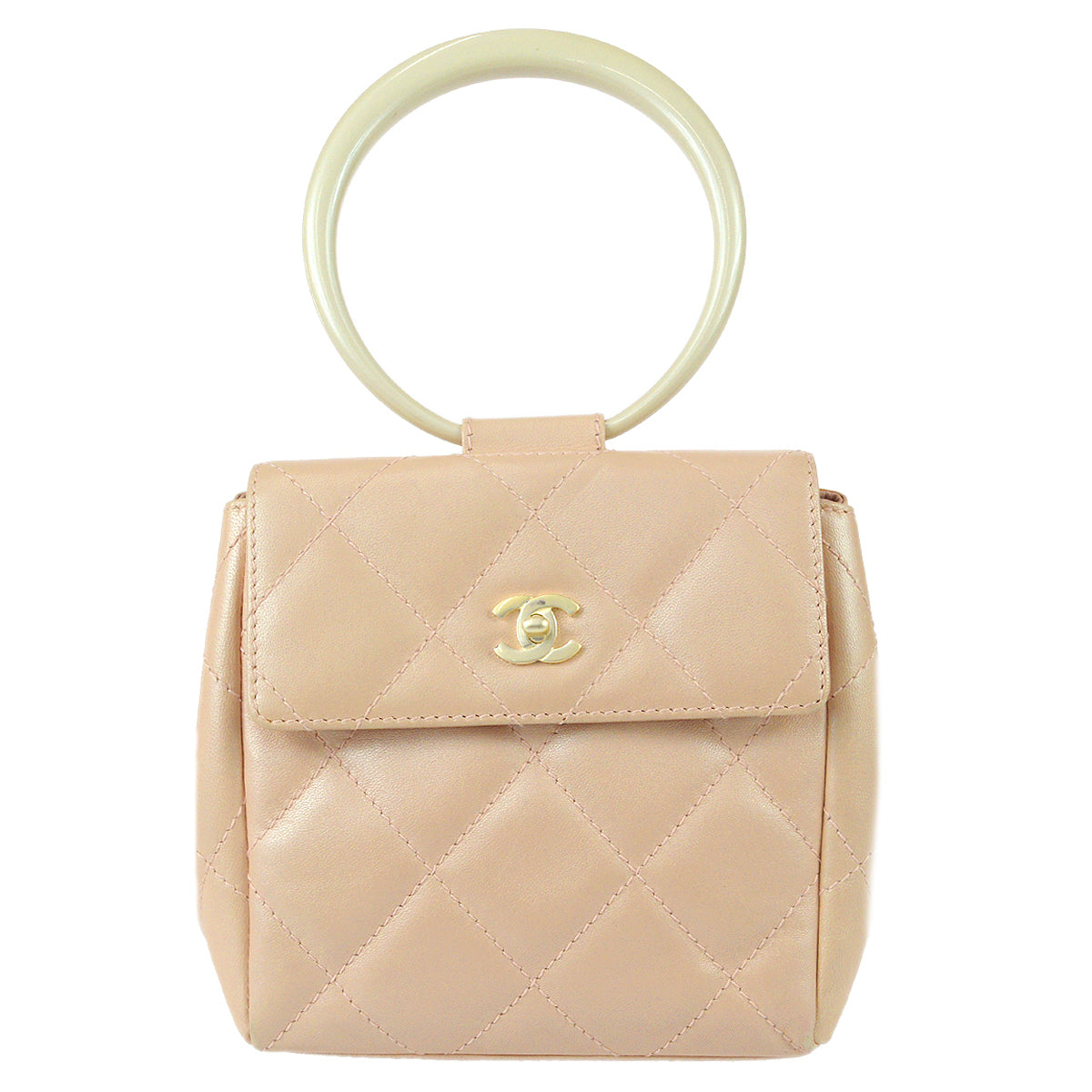 Luxury Chanel White Lambskin Handbag