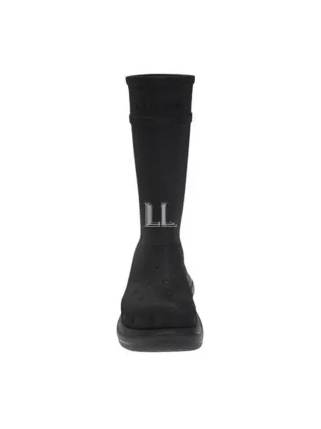 Luxury Balenciaga WoMen's Crocs Rubber Long Boots Black
