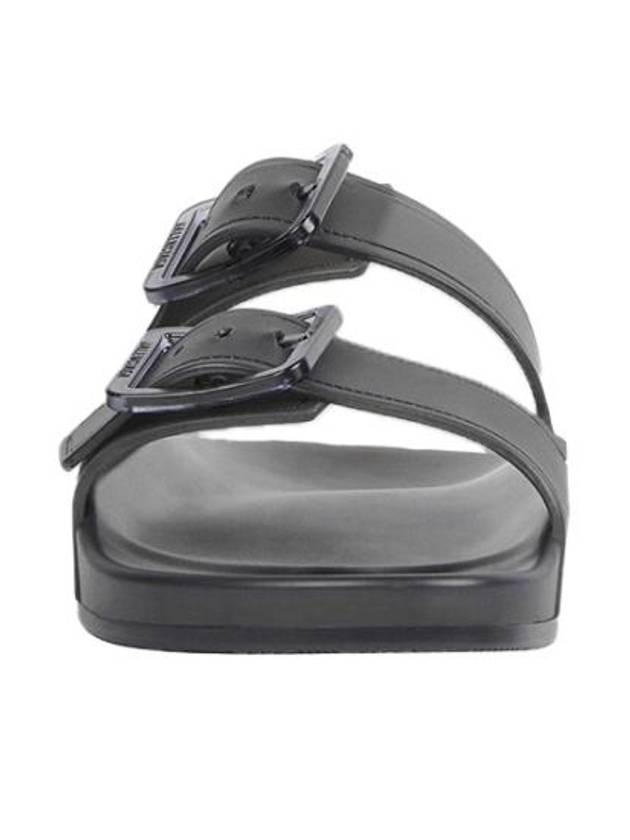 Luxury Balenciaga Mallorca Strappy Leather Slippers Black