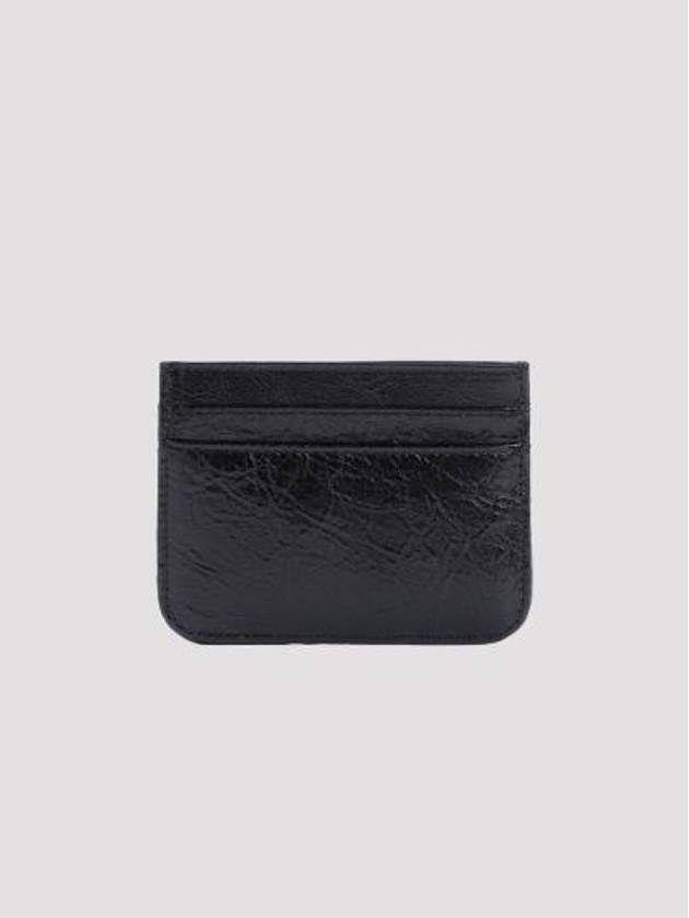Luxury Balenciaga BB Logo Card Wallet Black