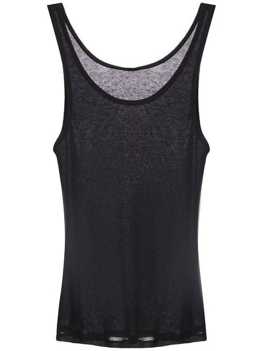 Luxury Saint Laurent Women's Wool Jersey Sleeveless Black