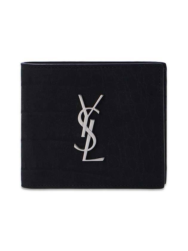 Luxury Saint Laurent Monogram East West Half Wallet Black