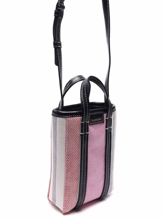 Luxury Balenciaga Barbes Striped Tote Bag Pink