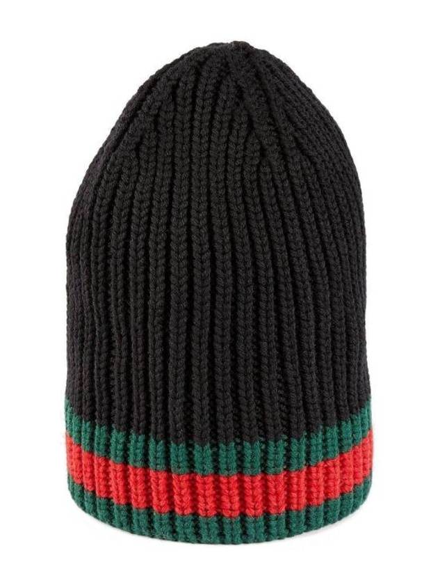 Luxury Gucci Trending 2025 Web Wool Beanie Black