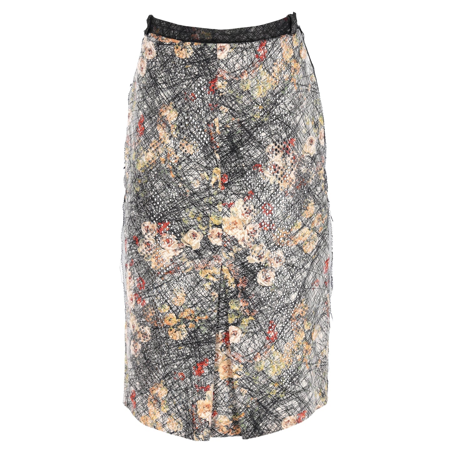 Luxury Bottega Veneta Printed Midi Skirt in Multicolor Silk