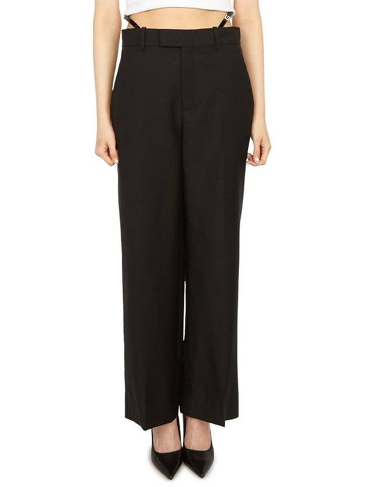 Luxury Gucci Trending 2025 Wool Mohair Straight Pants Black