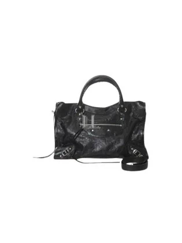 Luxury Balenciaga Le City Medium Leather Tote Bag Black