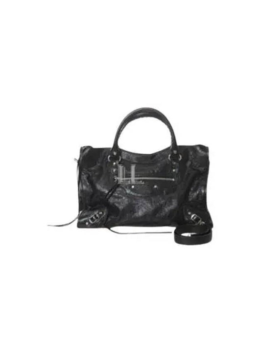 Luxury Balenciaga Le City Medium Leather Tote Bag Black