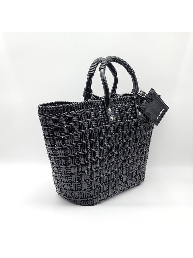 Luxury Balenciaga Bistro Strap Basket Small Tote Bag Black