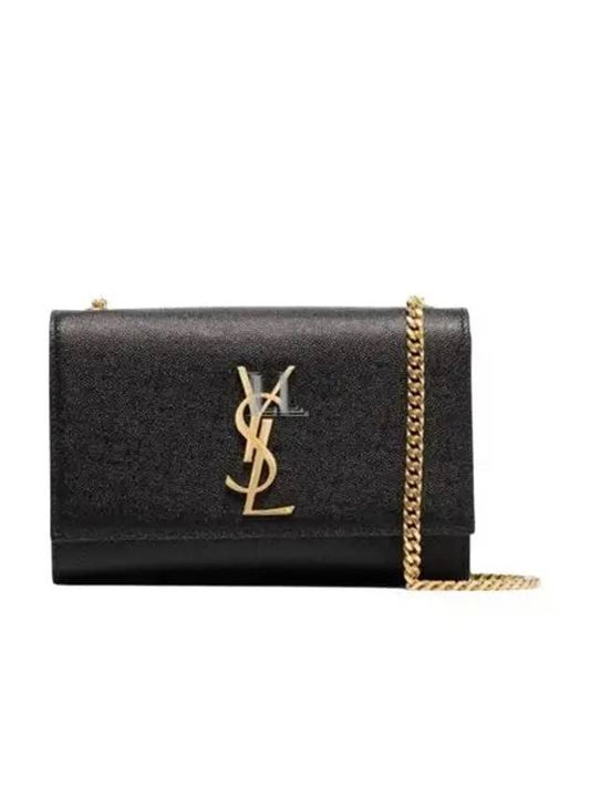 Luxury Saint Laurent Kate Monogram Small Cross Bag Black