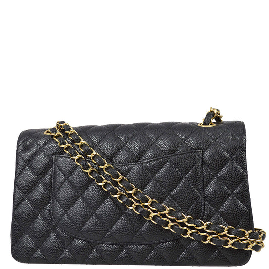 Luxury Chanel 2008-2009 Black Caviar Medium Classic Double Flap Bag