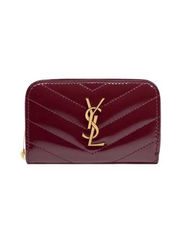 Luxury Saint Laurent Cassandra Matelasse Patent Leather Half Wallet Red