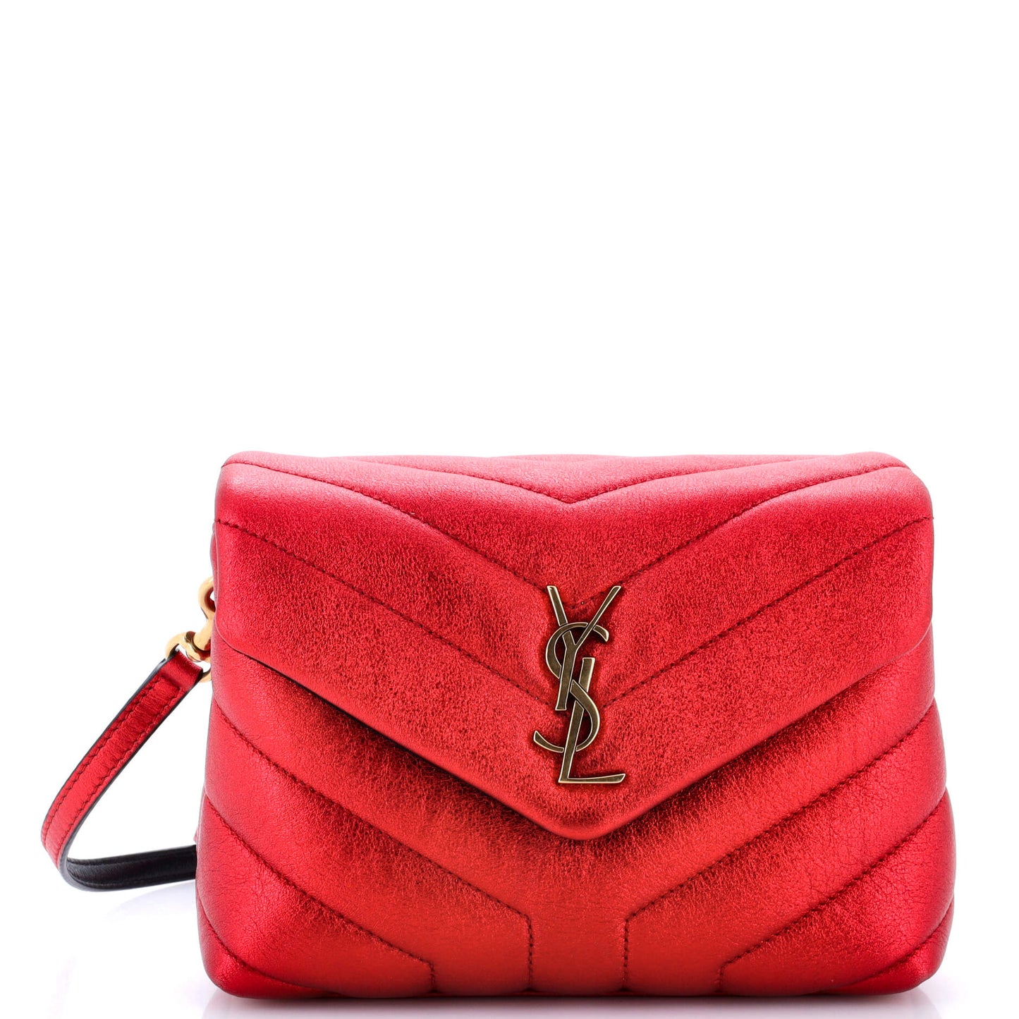 Luxury Saint Laurent Loulou Shoulder Bag Matelasse Chevron Glittered Suede Toy