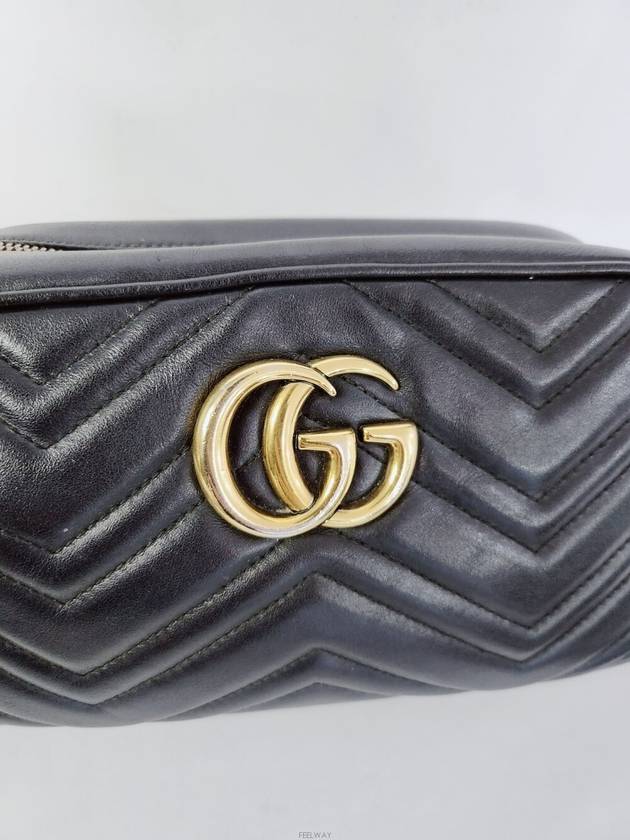 Luxury Gucci Trending 2025 Used luxury goods DHLUX GG Black Marmont Matelasse Cross Bag Small