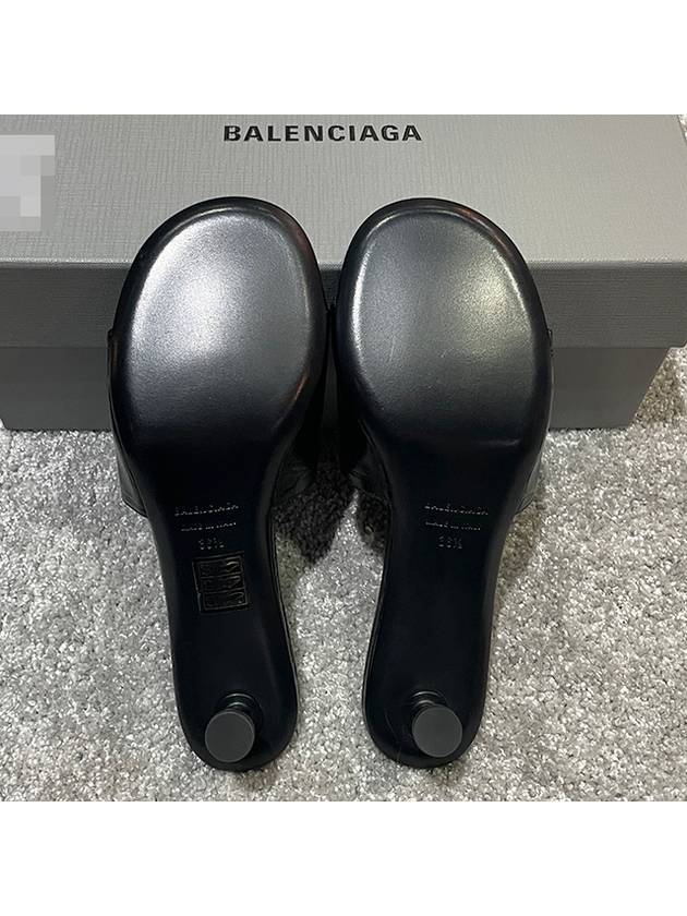 Luxury Balenciaga Crocodile Print Leather Groupie Sandal Heels Black