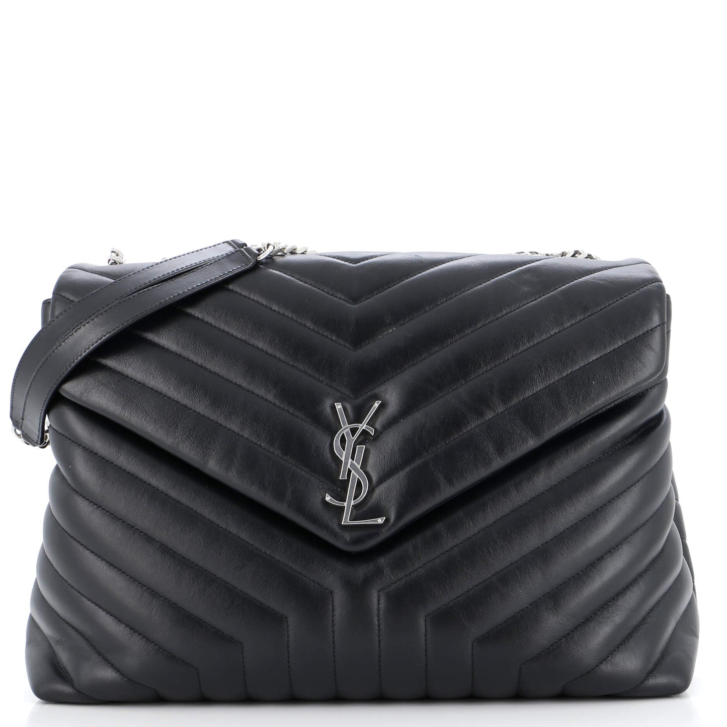 Luxury Saint Laurent Loulou Shoulder Bag Matelasse Chevron Leather Large