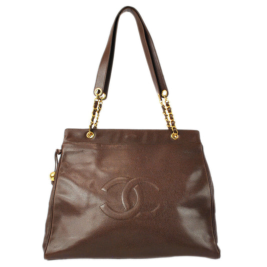 Luxury Chanel 1994-1996 Tote 40 Brown Caviar