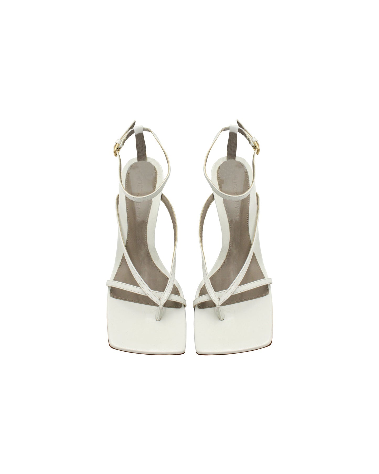 Luxury Bottega Veneta Stretch Ankle Strap Sandals in White Leather