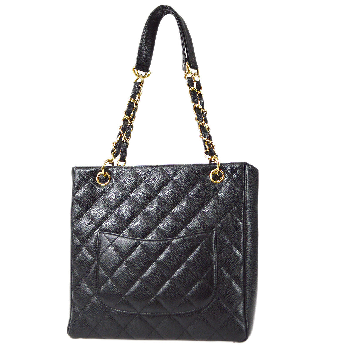 Luxury Chanel 2003-2004 Black Caviar Petite Shopping Tote PST
