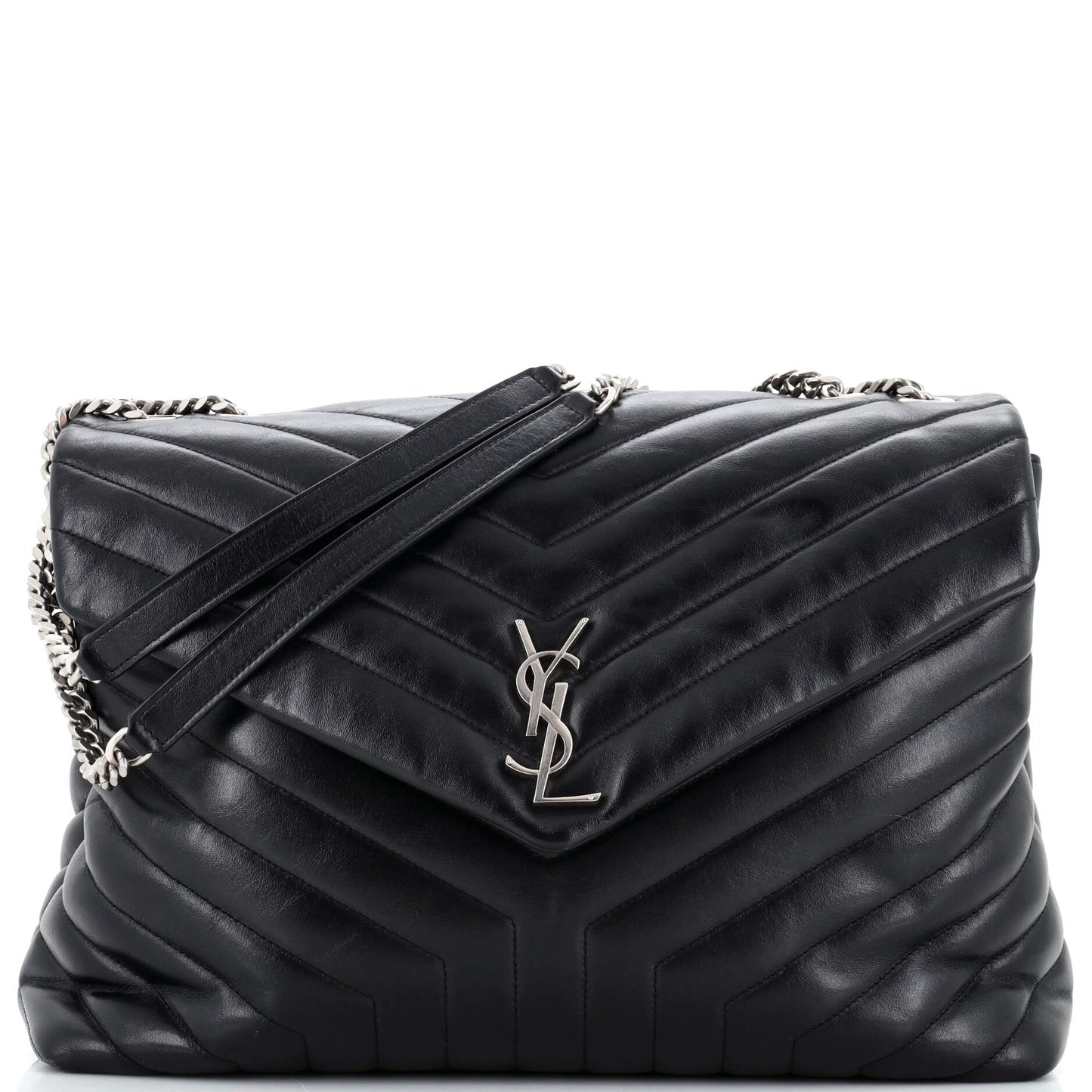 Luxury Saint Laurent Loulou Shoulder Bag Matelasse Chevron Leather Large