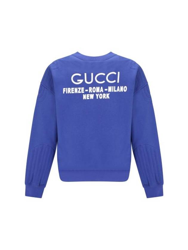Luxury Gucci Trending 2025 City Print Crew Neck Cotton Jersey Sweatshirt Blue