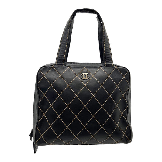 Luxury Chanel Black Quilted Wild Stitch Handbag