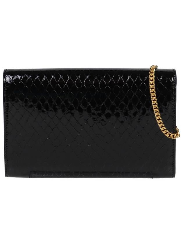 Luxury Saint Laurent Envelope Mini Chain Wallet Black