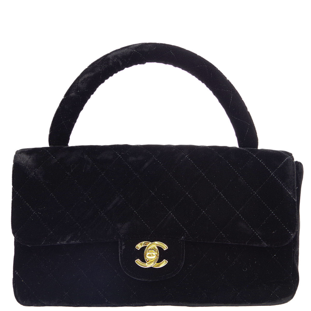 Luxury Chanel * 1991-1994 Black Velvet Medium Classic Flap Handbag
