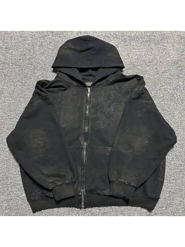 Luxury Balenciaga Mud Distressed Hooded Zip Up 100