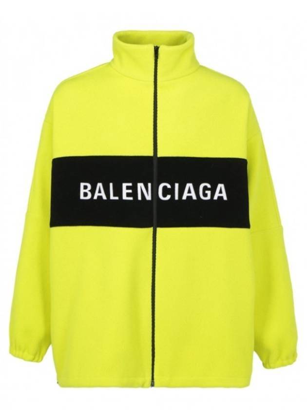 Luxury Balenciaga Logo Stripe Zip-Up Jacket Yellow