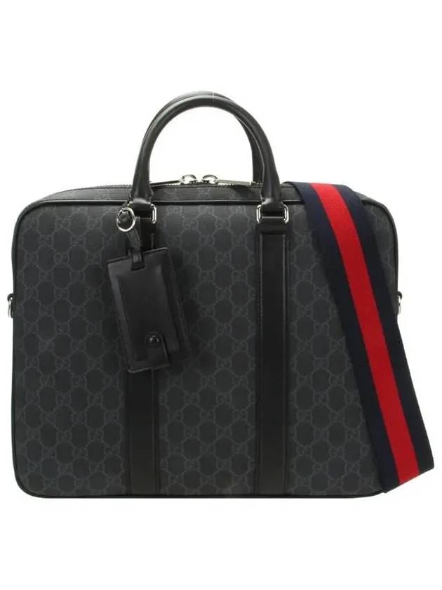 Luxury Gucci Trending 2025 GG Web Strap Brief Case Black