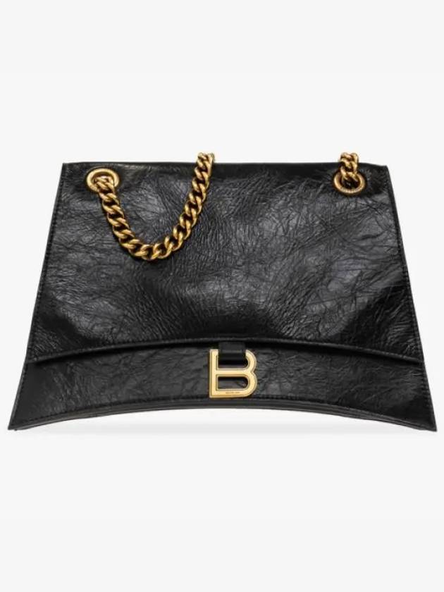 Luxury Balenciaga Crush Medium Shoulder Bag Black