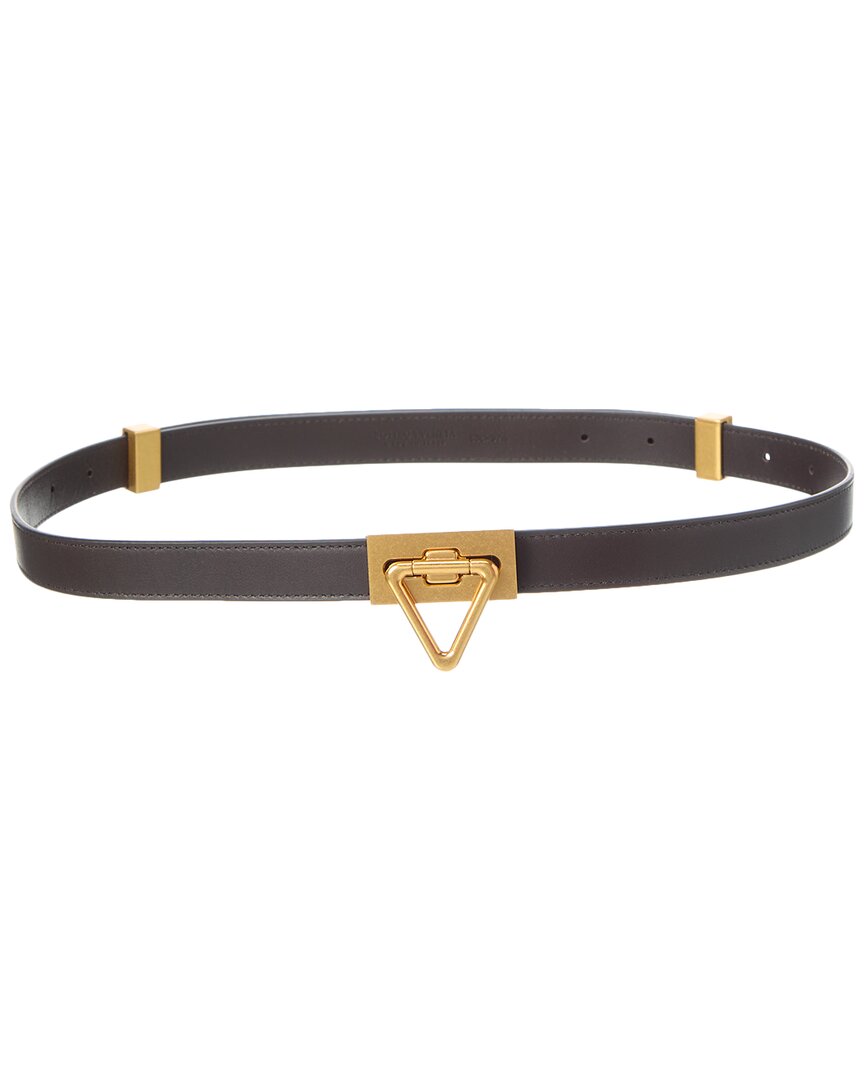 Luxury Bottega Veneta Triangle Buckle Leather Belt