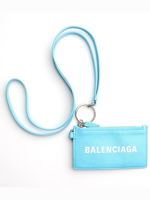 Luxury Balenciaga Light blue card wallet