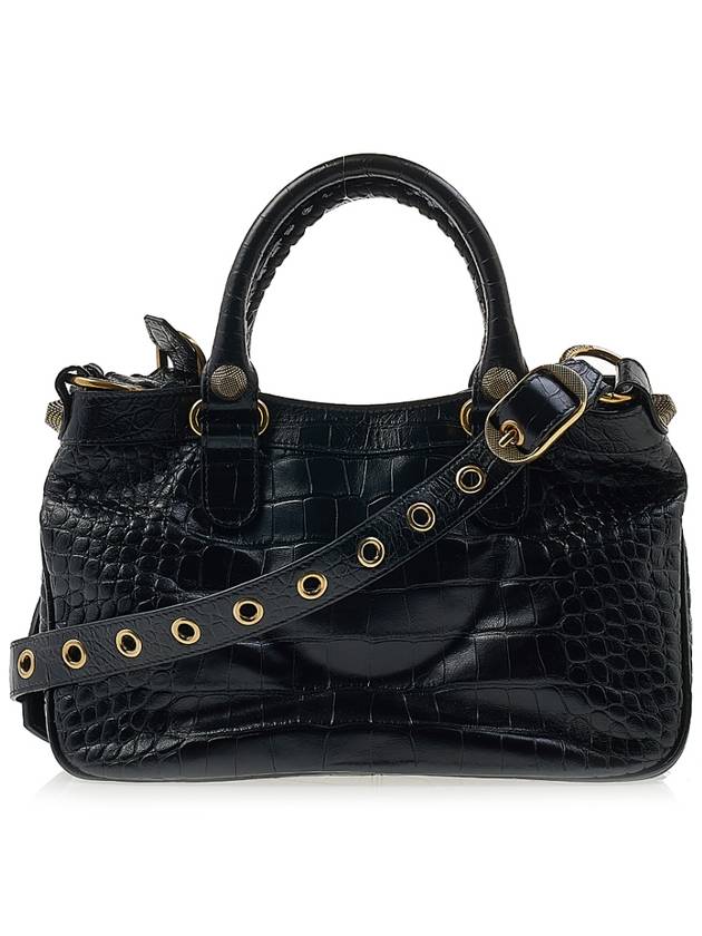 Luxury Balenciaga Neo Cagole Medium Leather Tote Bag Black