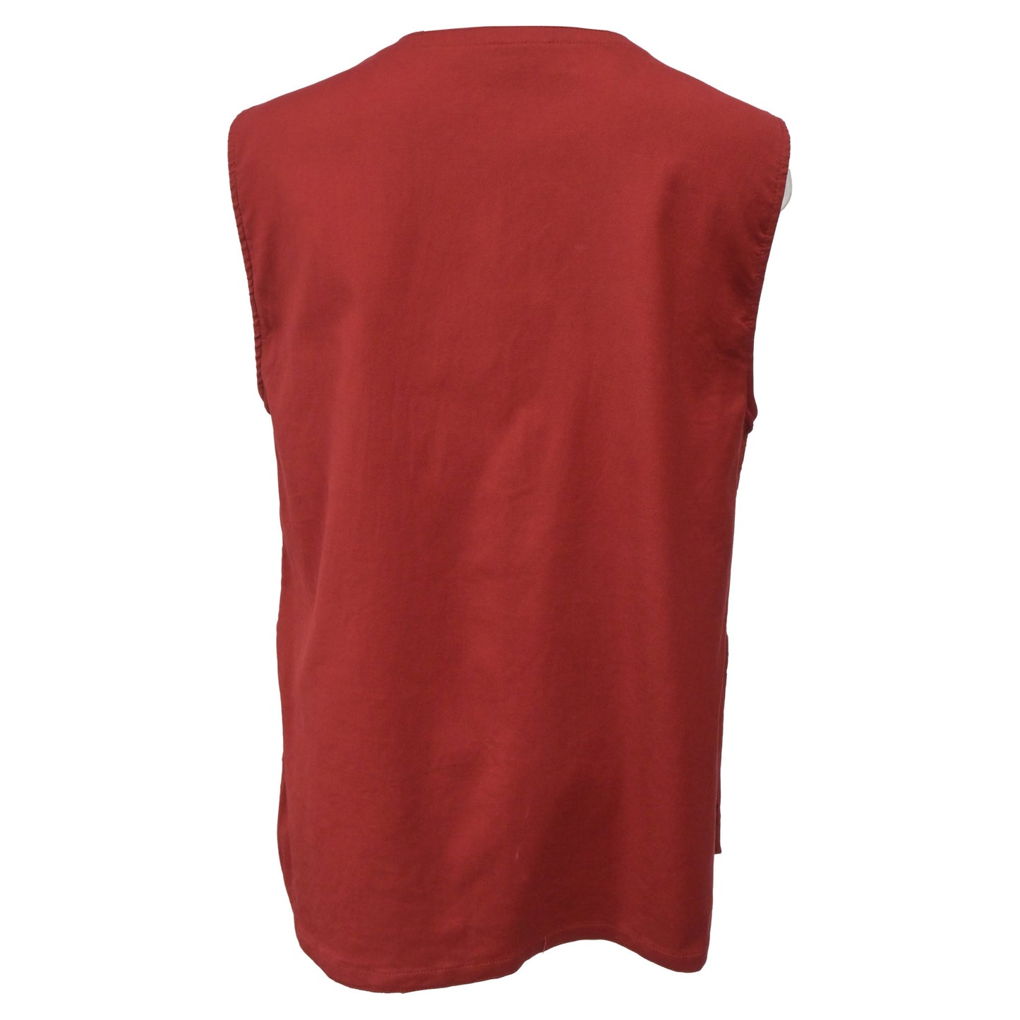 Luxury Bottega Veneta Pocket Detail Sleeveless Top in Red Cotton