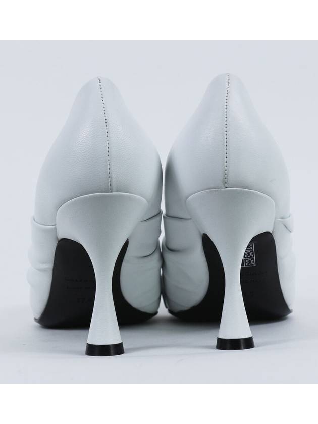 Luxury Balenciaga Twist Drapy Leather Pumps White