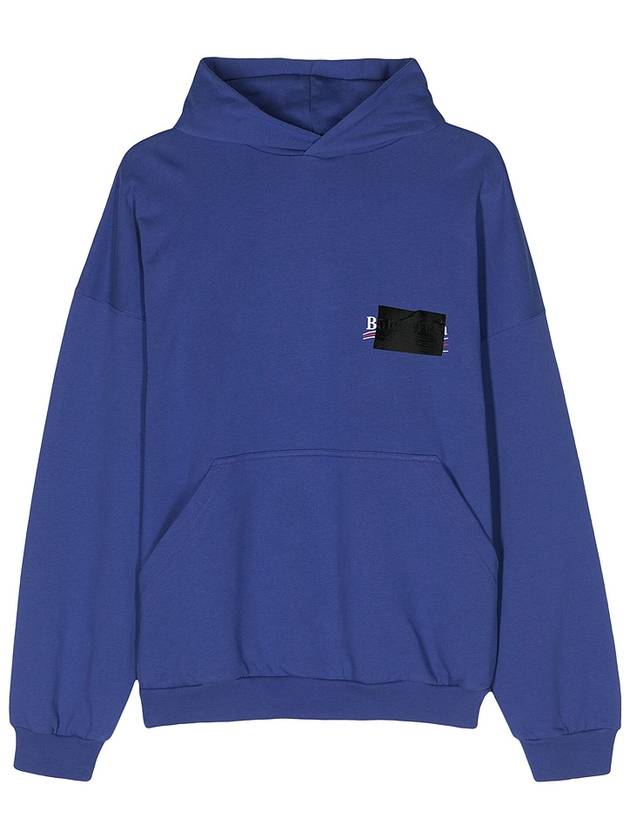 Luxury Balenciaga Gaffer Maxi Hoodie Blue