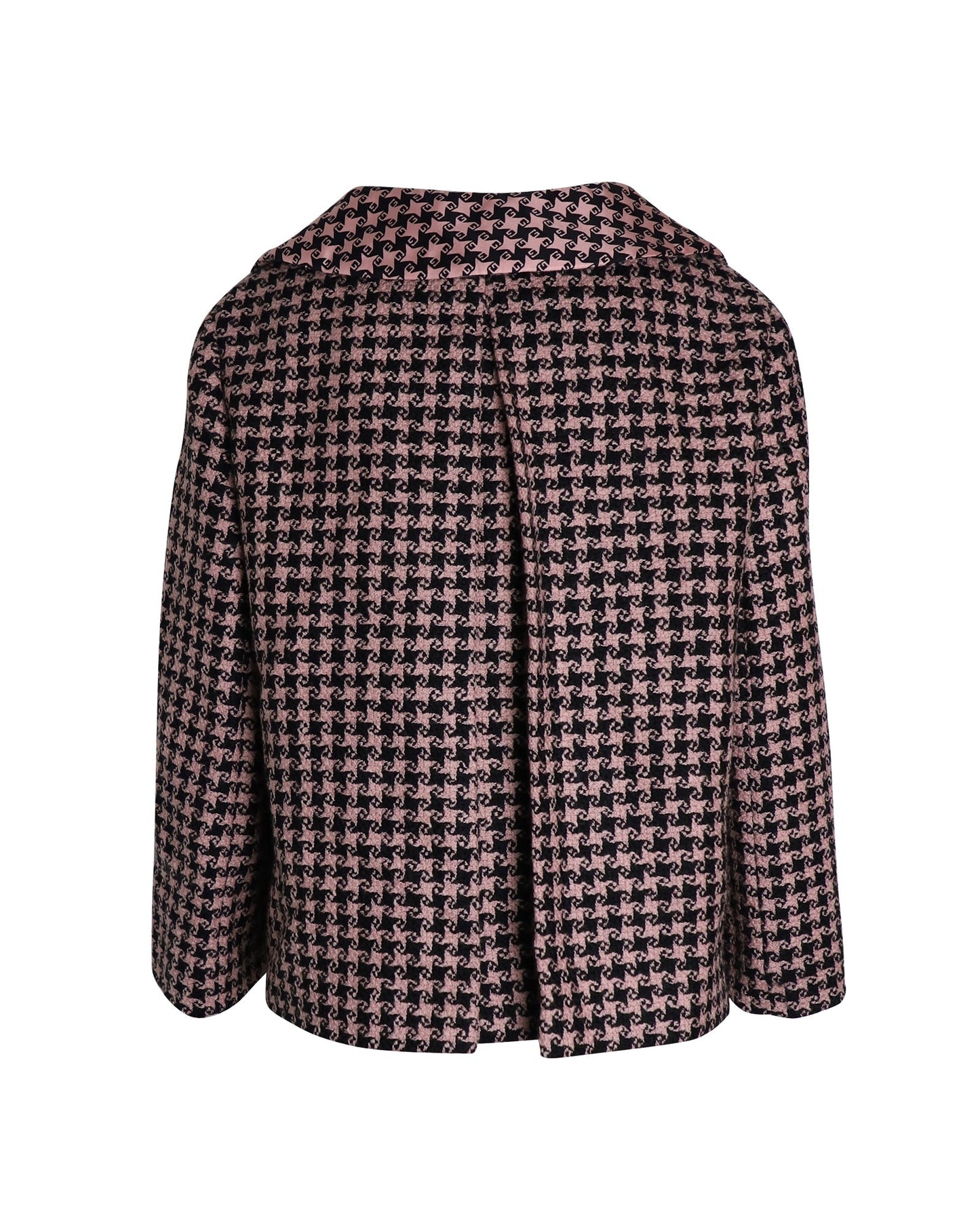 Luxury Gucci Trending 2025 Houndstooth Jacket in Pink Wool
