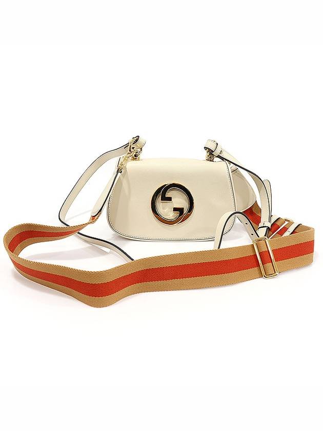 Luxury Gucci Trending 2025 698643 White Leather Round Interlocking G Blondie Mini Shoulder Bag 2WAY