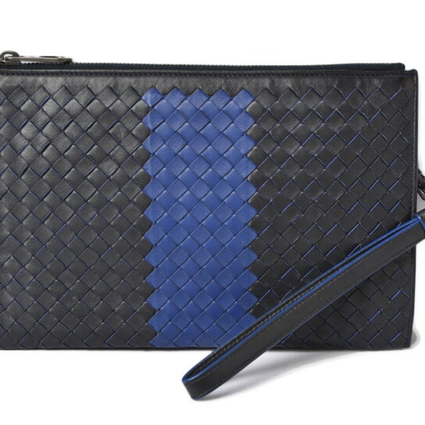 Luxury Bottega Veneta Intrecciato  blue Intrecciato Clutch Bag Document Case ()