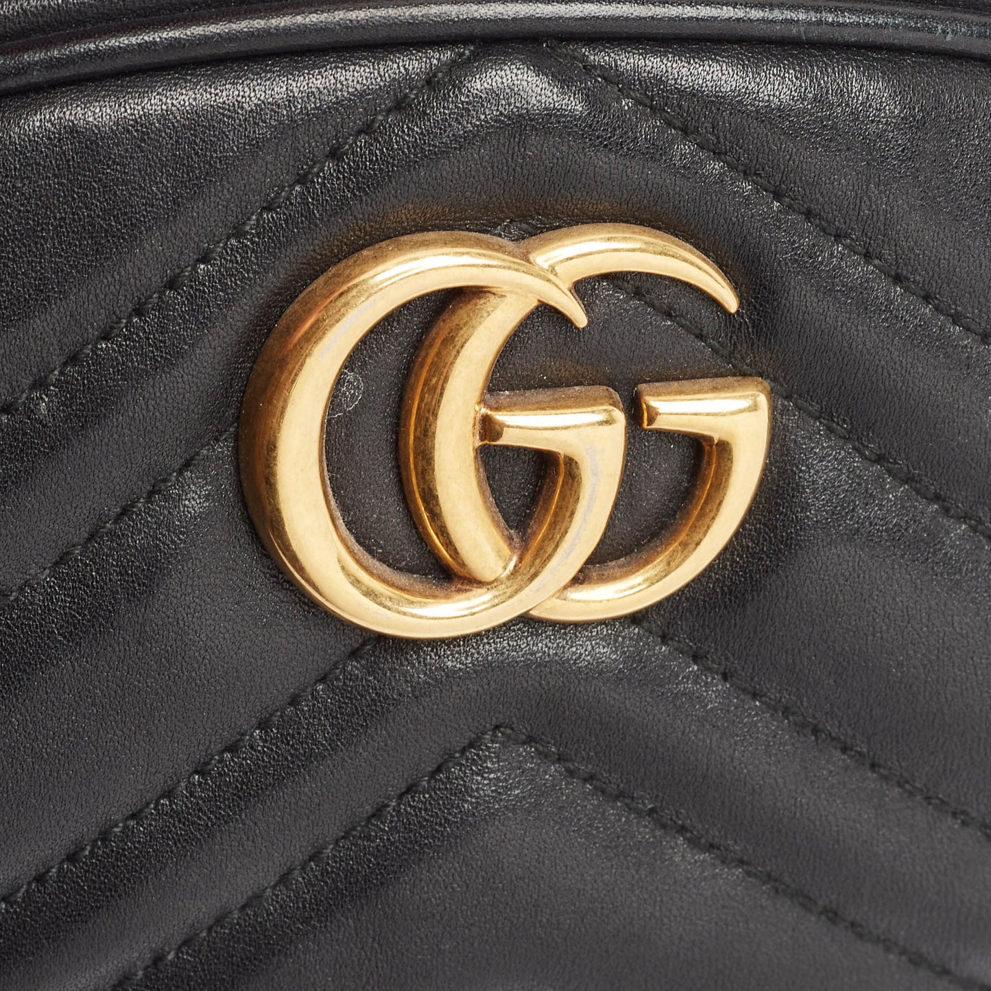 Luxury Gucci Trending 2025 Black Matelass&eacute; Leather Gg Marmont Belt Bag