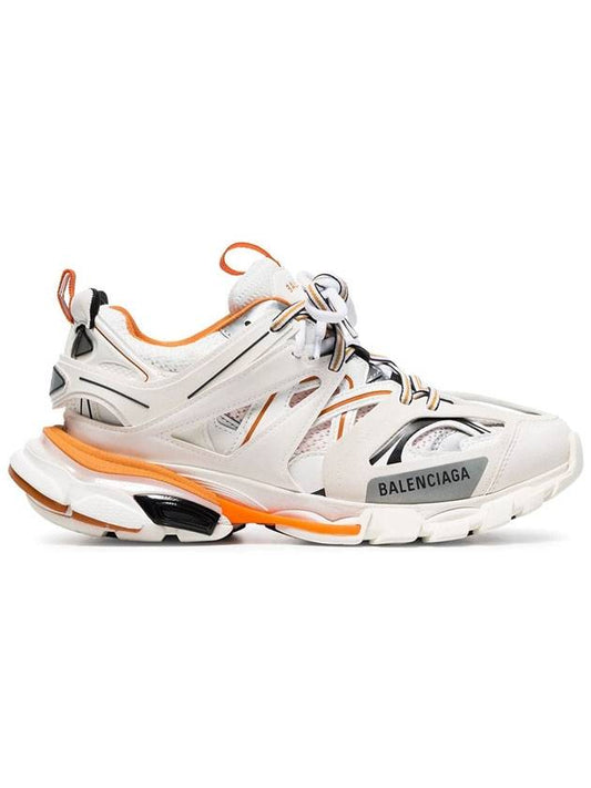 Luxury Balenciaga Track Trainer Low Top Sneakers White Orange