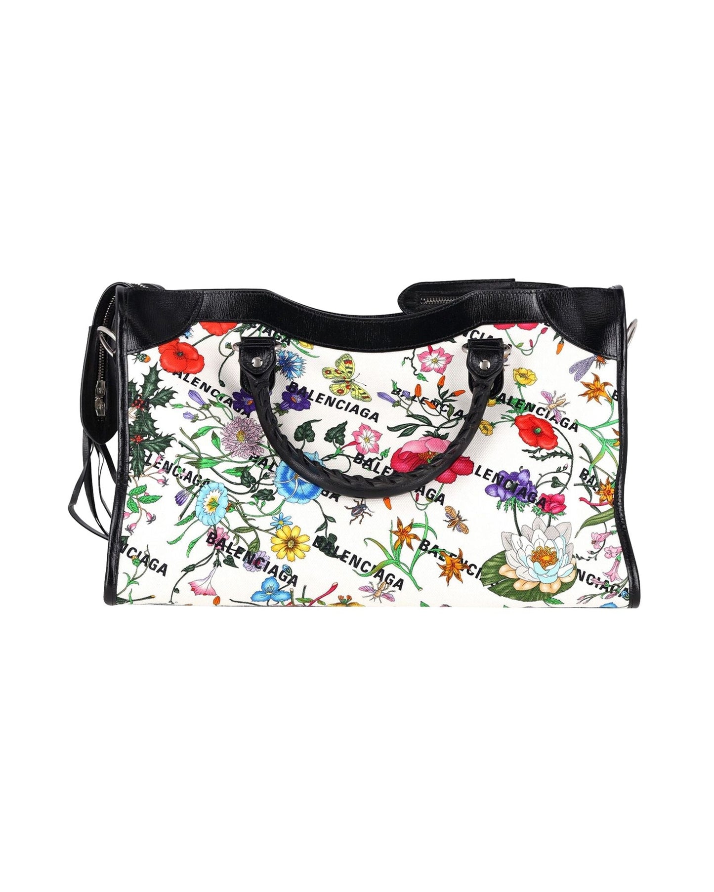 Luxury Gucci Trending 2025 x Balenciaga The Hacker Project Floral Neo Classic Bag Medium in White Floral Canvas